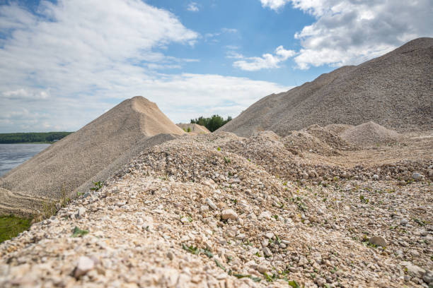 istock Pile of macadam stone in quarry 692598724