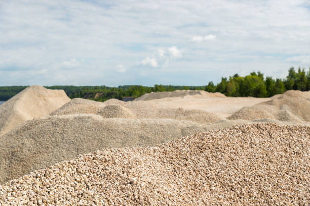 istock Pile of macadam stone in quarry 692598786