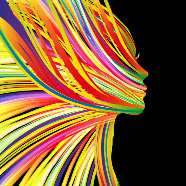 istock profile of a beautiful woman with flying hair 692607586