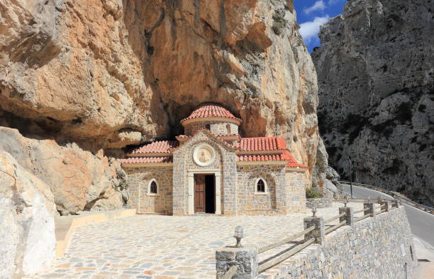 istock Chapel under the rock. Kotsifou Canyon. Crete, Greece. 692609740