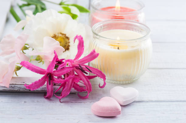 istock Bath bombs on old wooden background 692617344