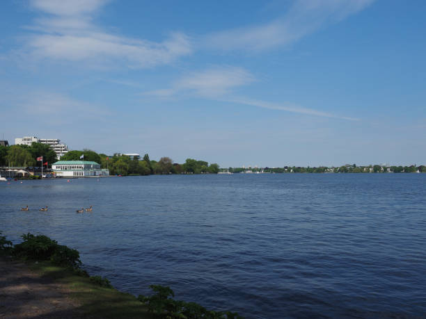 Outer Alster lake in Hamburg