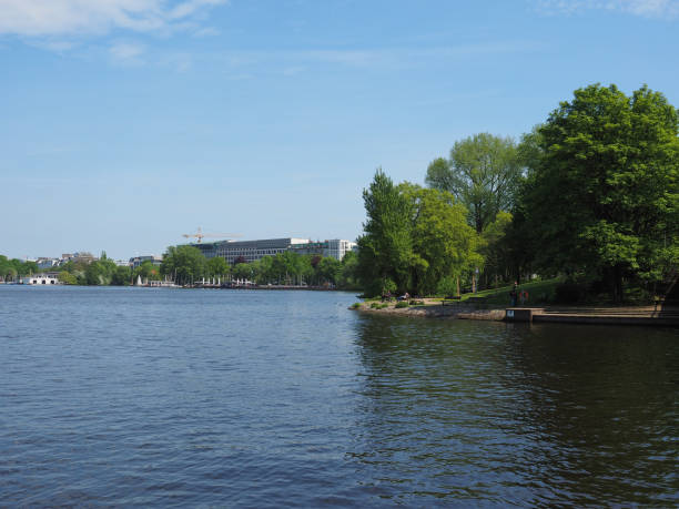 Outer Alster lake in Hamburg