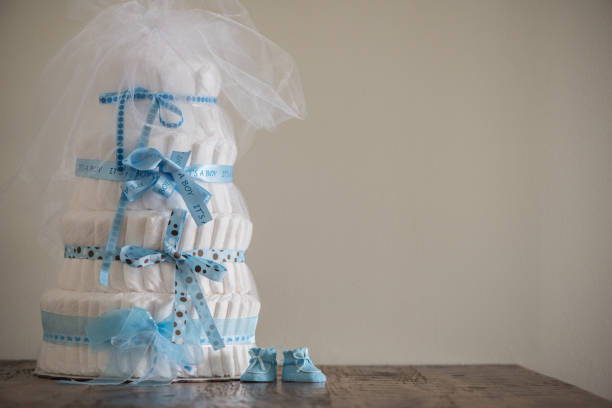 istock Diaper Cake A multi leveled diaper cake for a baby shower. 692660538