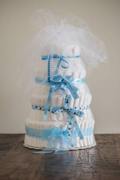 istock Diaper Cake A multi leveled diaper cake for a baby shower. 692660882