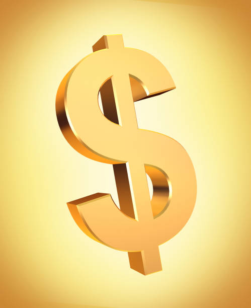 istock Golden dollar symbol on yellow-white gradient background 692664592