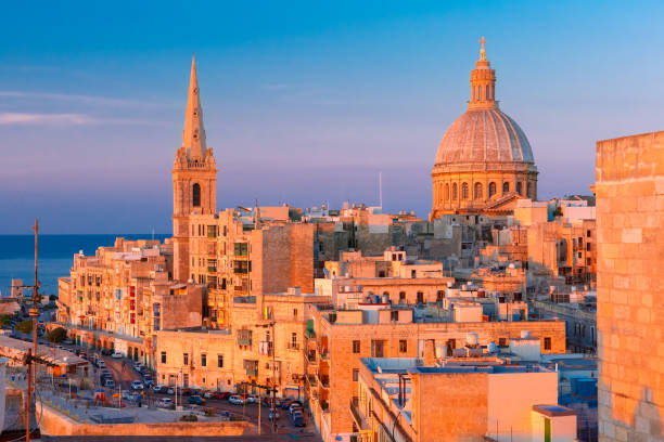 istock Domes and roofs at sunset, Valletta , Malta 692667802