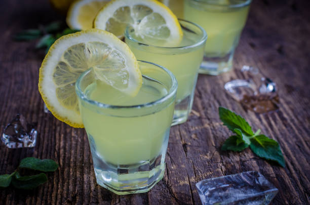 istock Italian traditional liqueur limoncello with lemon 692670646