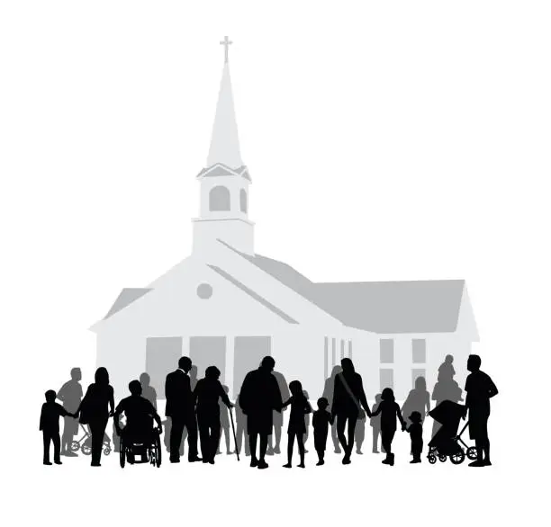 Vector illustration of Church Community Gathering