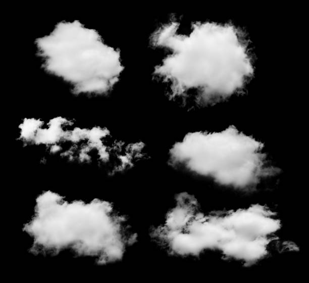 istock set of white cloud isolated on black background 692684408