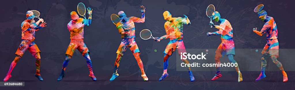 abstract tennis player Tennis Stock Photo