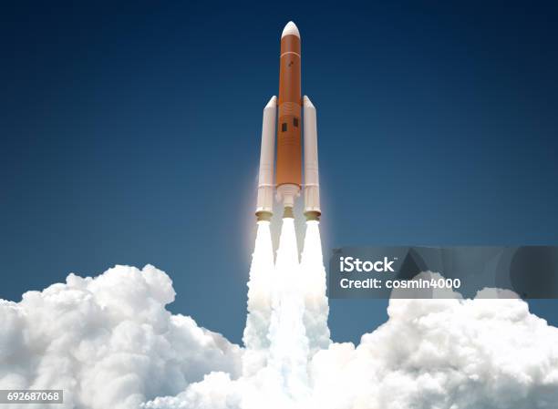 Rocket Launch Stock Photo - Download Image Now - Rocketship, Missile, Smoke - Physical Structure