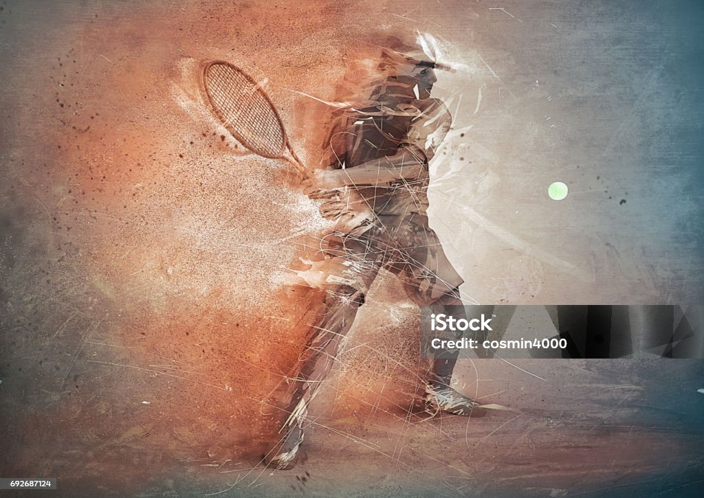 Resumen jugador de tenis - Foto de stock de Tenis libre de derechos