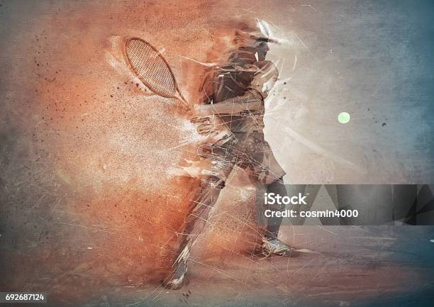 Resumen Jugador De Tenis Foto de stock y más banco de imágenes de Tenis - Tenis, Wimbledon, Pelota