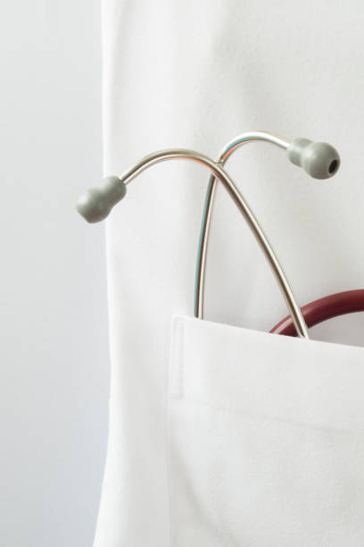 istock A red stethoscope in the gown 692698748