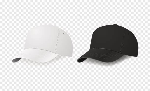 istock White and black baseball cap icon set. Design template closeup in vector. Mock-up for branding and advertise isolated on transparent background 692698774