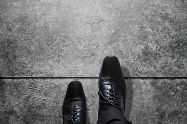 istock Business Challenge concept, Businessman steps, top view 692711112