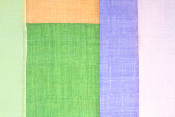istock Patchwork background of ramie fabric stitched by hand. 692713830