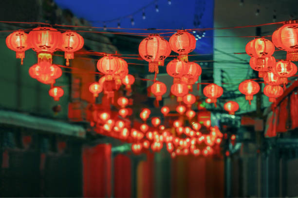 istock Chinese new year lanterns in china town. 692739764