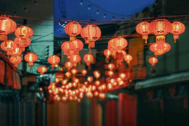 istock Chinese new year lanterns in china town. 692739800