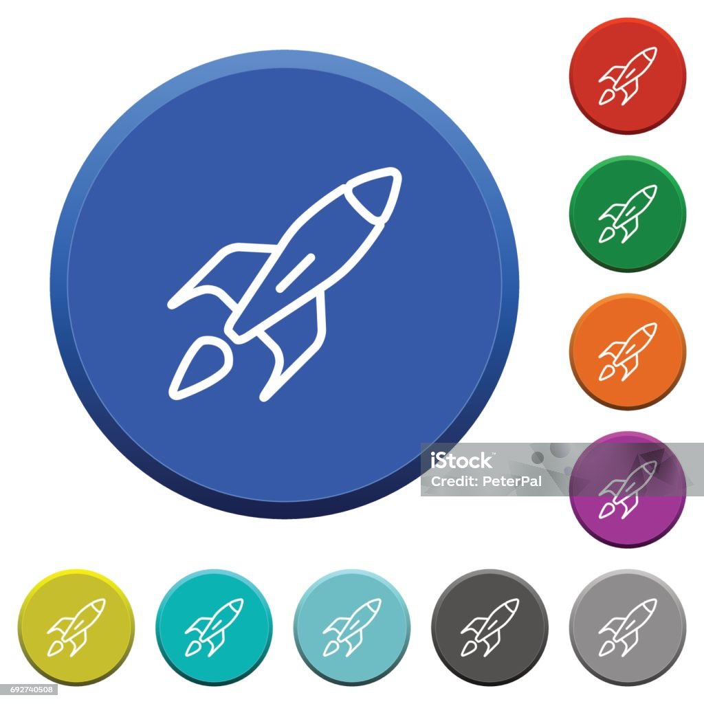 Rocket Button Launched Rocket Beveled Buttons Stock Illustration - Download Image Now ...