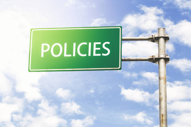 istock Policies Road Sign Against Blue Sky 692748288