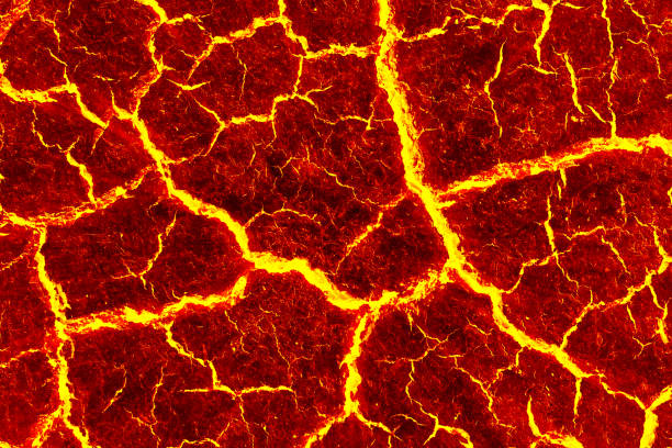 istock heat red cracked ground texture after eruption volcano 692772264