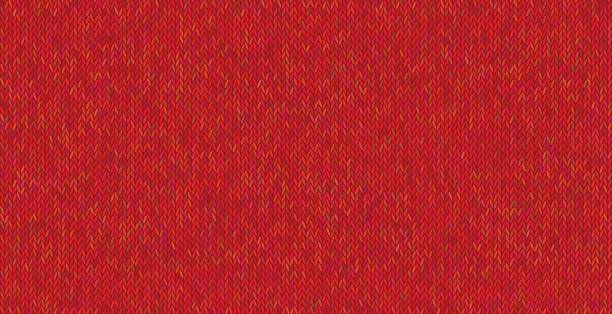 illustrazioni stock, clip art, cartoni animati e icone di tendenza di texture a maglia brillante su sfondo rosso. - red cloth