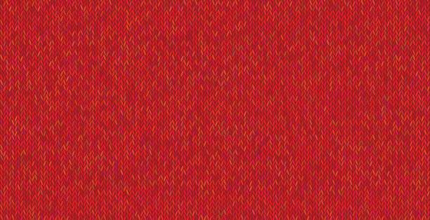Bright knitted texture on red background. Bright knitted texture on red background. Colorful melange wool yarn. Can be used as wallpaper, design element, independent project, for website etc. Woolen knit cloth. sweater stock illustrations
