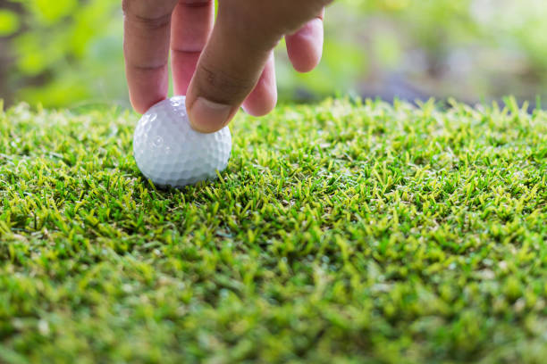 istock Close-up hand hold golf ball 692778918