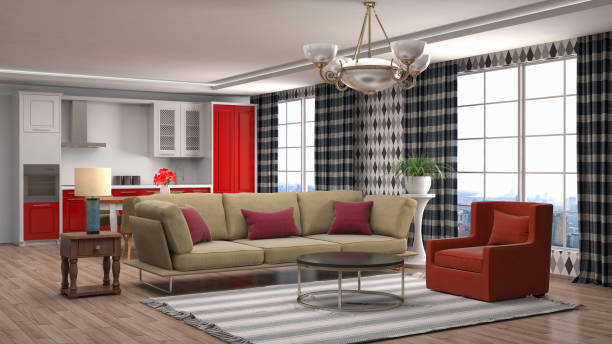 istock Interior living room. 3d illustration 692781834