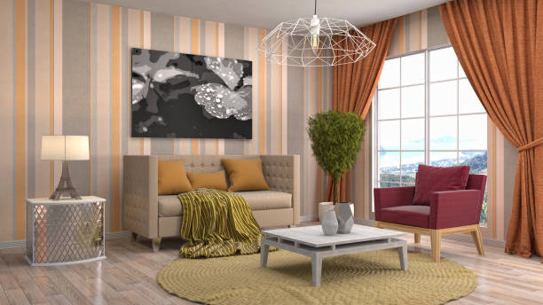 istock Interior living room. 3d illustration 692781970