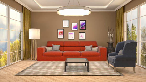 istock Interior living room. 3d illustration 692782026