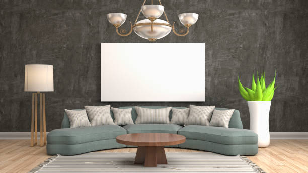 istock mock up poster frame in interior background. 3D Illustration 692786222