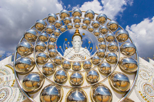 Wat Pha Sorn Kaew(Wat Phra Thart Pha Kaew)is a Buddhist monastery and temple in Khao Kho,Phetchabun,north-central Thailand.It is located at the top of a mountain surrounded by other mountains.The main pagoda and surrounding buildings are adorned with over 5 million colorful mosaic tiles and pottery items.5 sitting Buddha statues were already finished and very attractive.