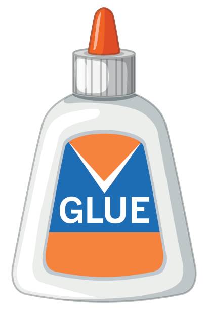 Bottle of latex glue Bottle of latex glue illustration glue stock illustrations