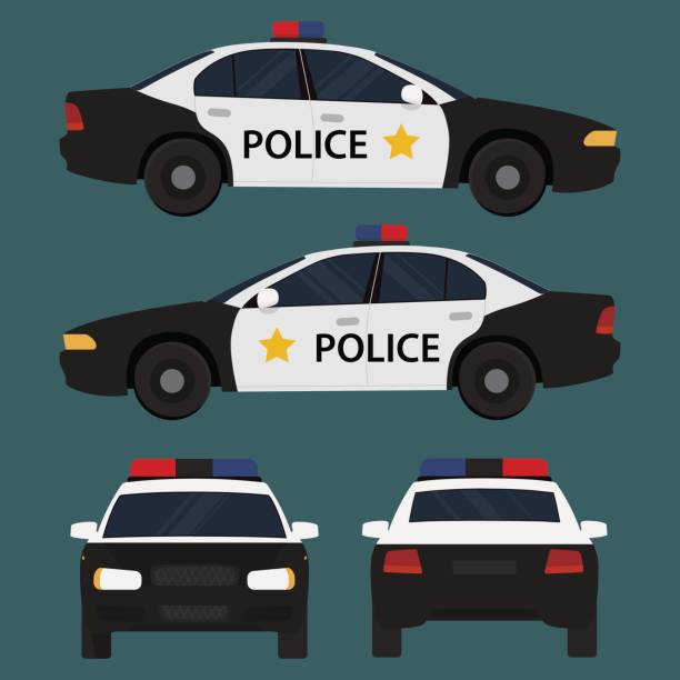вектор иллюстрация полицейской машины. - police car stock illustrations