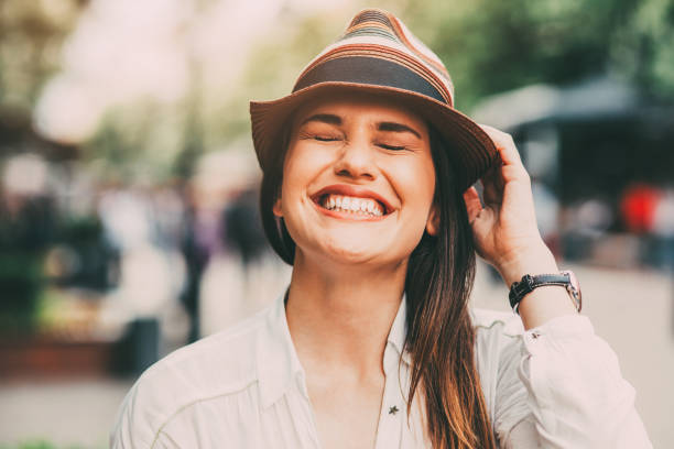 Portrait of a beautiful woman in the city.