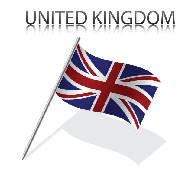 Vector illustration of Realistic British flag, vector illustration