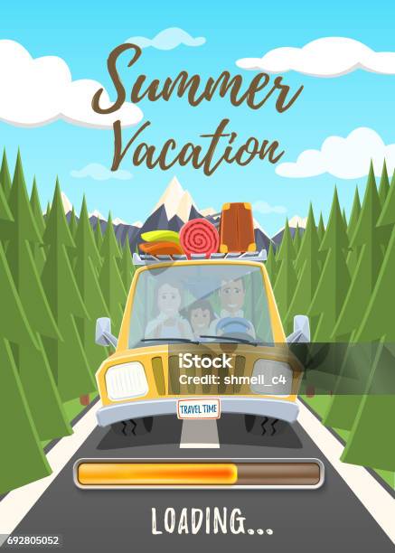Vaction Loading Summer Vacation Loading Poster Stock Illustration - Download Image Now ...