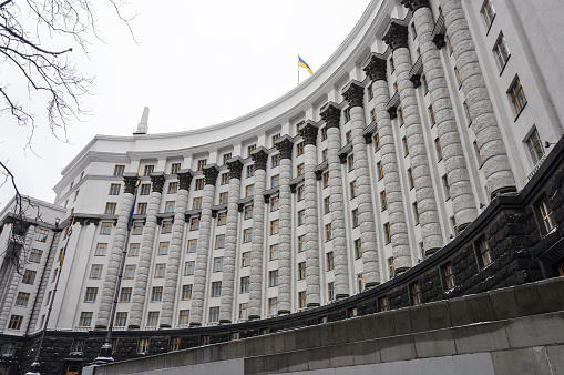 The building of the Government of Ukraine in Kiev (former House of the Council of People's Commissars of the Ukraine). Built in 1936-1938.