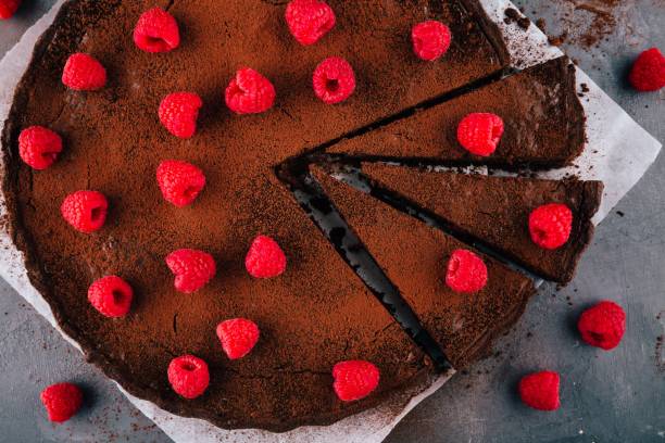 istock Chocolate tart with raspberries 692819184