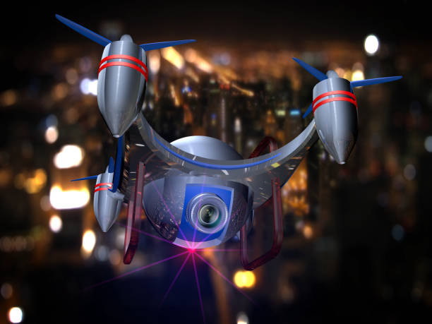 istock Night Drone Flight on The City 692822742
