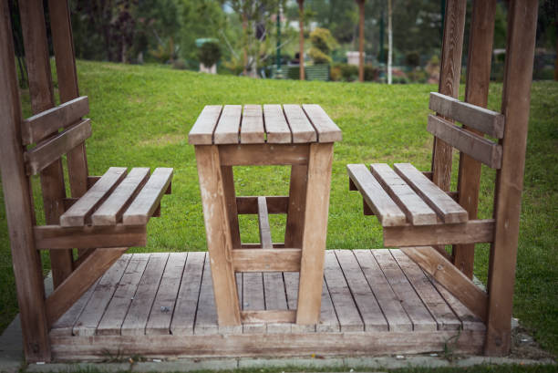 istock Wooden Picnik Bench in Park 692822808