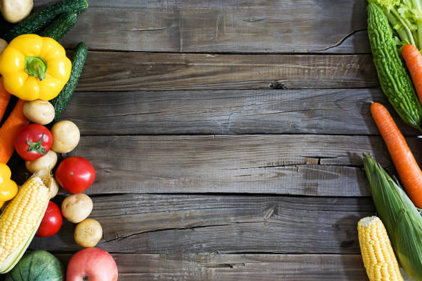 istock Fresh fruit and vegetable / food background 692826496
