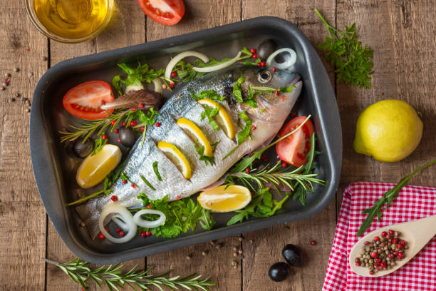 istock Raw fish with herbs and spices 692834544
