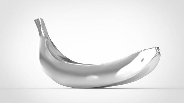 istock Silver banana on a white background 692834860