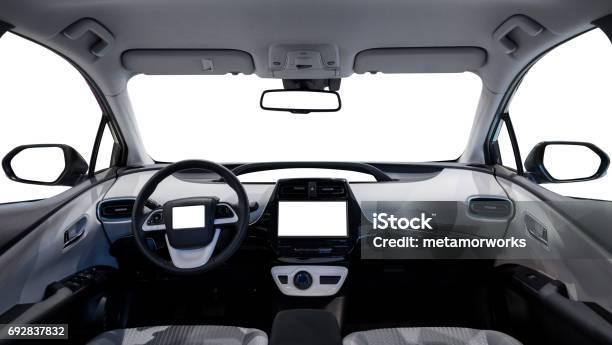 Empty Cockpit Of Vehicle And Various Displays Stock Photo - Download Image Now - Car, Driver's Seat, Cockpit