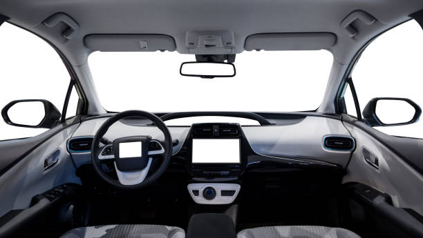 cabine vazia do veículo e várias exposições - car vehicle interior inside of dashboard - fotografias e filmes do acervo