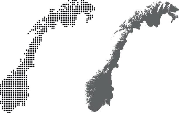 illustrations, cliparts, dessins animés et icônes de carte de la norvège - map of norway